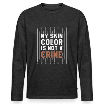 Skin Color Equality Protest Pride Black History - Men's Premium Organic Long Sleeve Shirt - heather anthracite - Front - Nico (187cm)