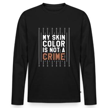 Skin Color Equality Protest Pride Black History - Men's Premium Organic Long Sleeve Shirt - black - Front - Nico (187cm)