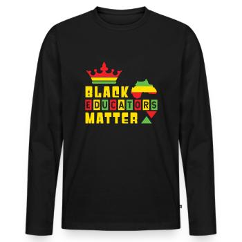 Black Teacher Black Educator Pride Black History - Men's Premium Organic Long Sleeve Shirt - black - Front - Nico (187cm)