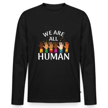 Equality Human Proud Black Pride Black History - Men's Premium Organic Long Sleeve Shirt - black - Front - Nico (187cm)