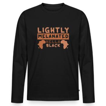 Mélanine Black Africa Pride Mois de l’histoire des Noirs - T-shirt manches longues Premium bio Homme - noir - Devant - Nico (187cm)