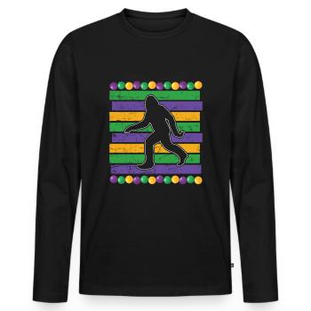 Bigfoot Festival Parade Beads Mardi Gras 2023 - Männer Premium Bio Langarmshirt - Schwarz - Vorne - Nico (187cm)