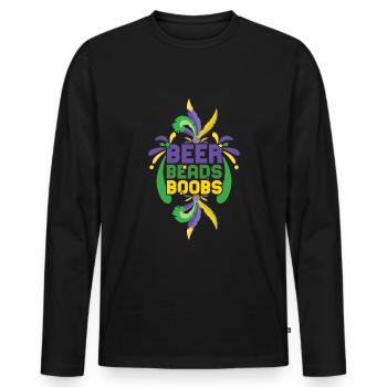 Festival Parade Beer Beads Bling Mardi Gras 2023 - Männer Premium Bio Langarmshirt - Schwarz - Vorne - Nico (187cm)