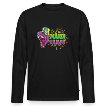 Raptor Festival Parade Beads 2023 Mardi Gras - Männer Premium Bio Langarmshirt - Schwarz - Vorne - Nico (187cm)
