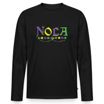 New Orleans Festival Parade Beads Mardi Gras - Männer Premium Bio Langarmshirt - Schwarz - Vorne - Nico (187cm)