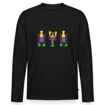 Crawfish Lobster Festival Parade Beads Mardi Gras - Männer Premium Bio Langarmshirt - Schwarz - Vorne - Nico (187cm)