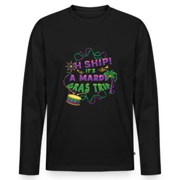 Ship Mardi Cruise Festival Parade Beads Mardi Gras - Männer Premium Bio Langarmshirt - Schwarz - Vorne - Nico (187cm)