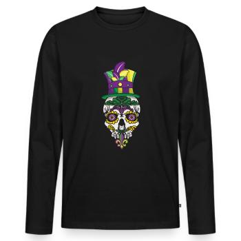 Sugar Bone Festival Parade Beads Mardi Gras - Männer Premium Bio Langarmshirt - Schwarz - Vorne - Nico (187cm)