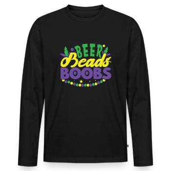 Festival Parade Beer Lover Beads Mardi Gras 2023 - Männer Premium Bio Langarmshirt - Schwarz - Vorne - Nico (187cm)