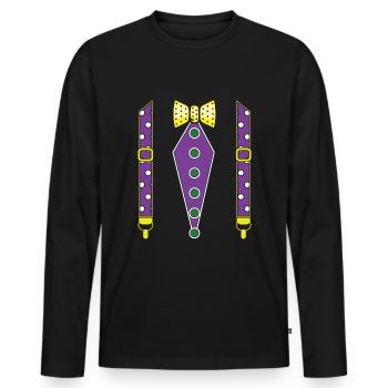 Funny Mardi Festival Parade Beads Mardi Gras - Men's Premium Organic Long Sleeve Shirt - black - Front - Nico (187cm)