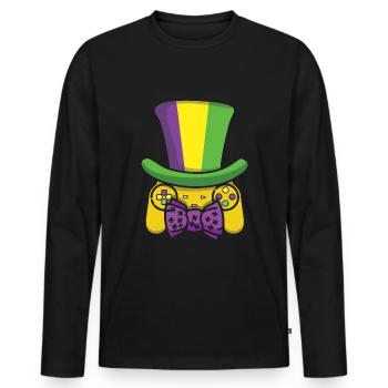 Video Game Gamer Festival Parade Beads Mardi Gras - Männer Premium Bio Langarmshirt - Schwarz - Vorne - Nico (187cm)