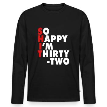Drôle d’âge de naissance 20 ans heureux j’ai 20 ans - T-shirt manches longues Premium bio Homme - noir - Devant - Nico (187cm)