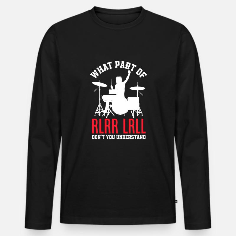 Schlagzeug Schlagzeuger Geschenk - Männer Premium Bio Langarmshirt - Schwarz