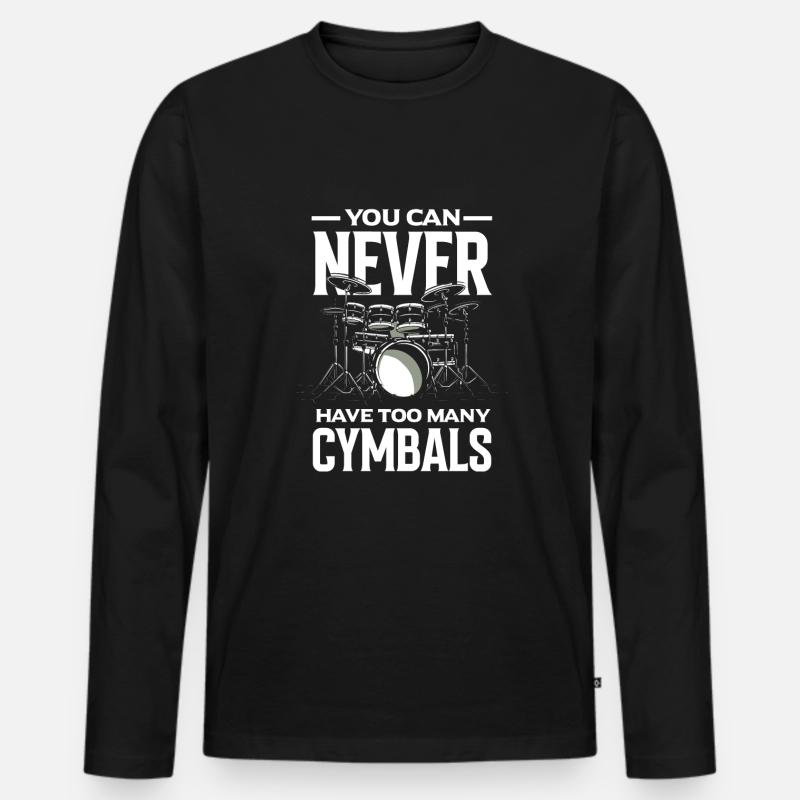 Schlagzeug Schlagzeuger Geschenk - Männer Premium Bio Langarmshirt - Schwarz