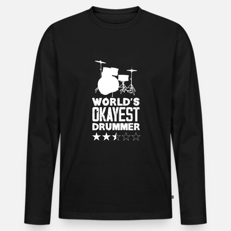 Schlagzeug Schlagzeuger Geschenk - Männer Premium Bio Langarmshirt - Schwarz