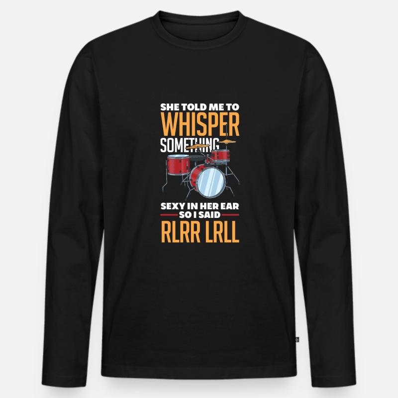 Schlagzeug Schlagzeuger Geschenk - Männer Premium Bio Langarmshirt - Schwarz