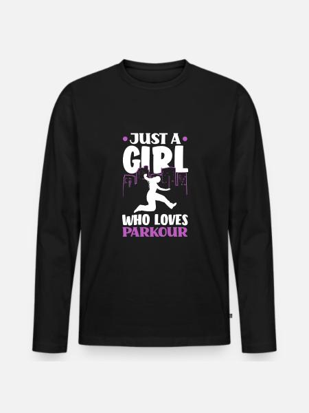 Funny Parkour Runner Freerunner Gift - Men's Premium Organic Long Sleeve Shirt - black