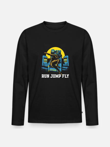 Funny Parkour Runner Freerunner Gift - Men's Premium Organic Long Sleeve Shirt - black