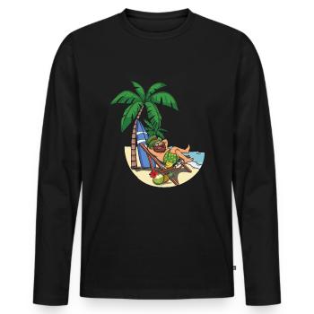 Irish Relaxing Shamrock Saint Patrick Day - Men's Premium Organic Long Sleeve Shirt - black - Front - Nico (187cm)