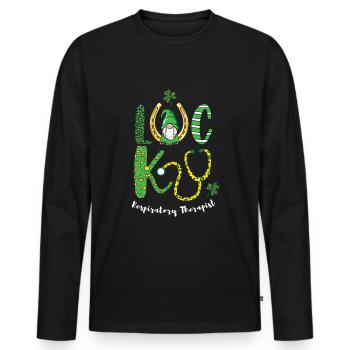 Lucky Respiratory Therapist Saint Patrick Day - Männer Premium Bio Langarmshirt - Schwarz - Vorne - Nico (187cm)
