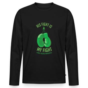 Combattez le Mois de la sensibilisation à la maladie rénale verte - T-shirt manches longues Premium bio Homme - noir - Devant - Nico (187cm)