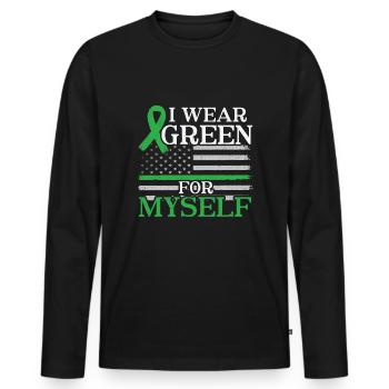 En mars, portez le Mois de la sensibilisation à la maladie rénale verte - T-shirt manches longues Premium bio Homme - noir - Devant - Nico (187cm)