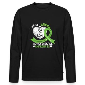 Mars, je porte la sensibilisation aux maladies rénales de Green Son - T-shirt manches longues Premium bio Homme - noir - Devant - Nico (187cm)