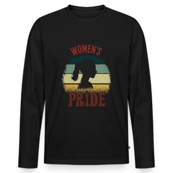 Womens Pride International Womens Day Feminist - Men's Premium Organic Long Sleeve Shirt - black - Front - Nico (187cm)