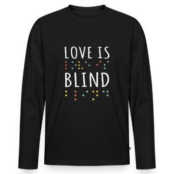 Braille Alphabet Braille Language Braille Love - Men's Premium Organic Long Sleeve Shirt - black - Front - Nico (187cm)