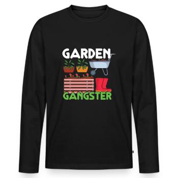 Garten Gangster Pflanzen Bauer Hobbygärtner - Männer Premium Bio Langarmshirt - Schwarz - Vorne - Nico (187cm)