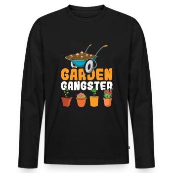 Pflanzen Bauer Garten Gangster Hobbygärtner - Männer Premium Bio Langarmshirt - Schwarz - Vorne - Nico (187cm)