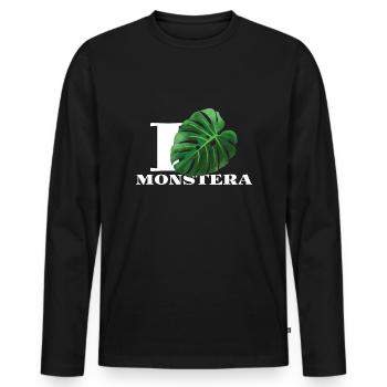 Liebe Monstera Pflanzengarten Hobbygärtner - Männer Premium Bio Langarmshirt - Schwarz - Vorne - Nico (187cm)