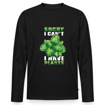 Kann keine Pflanzen haben Landwirt Garten Hobby Gärtner - Männer Premium Bio Langarmshirt - Schwarz - Vorne - Nico (187cm)