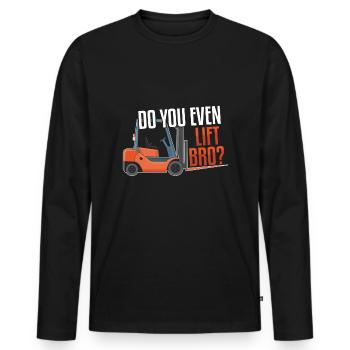 Heben Sie Gabelstaplerfahrer Fahrer Gabelstapler - Männer Premium Bio Langarmshirt - Schwarz - Vorne - Nico (187cm)