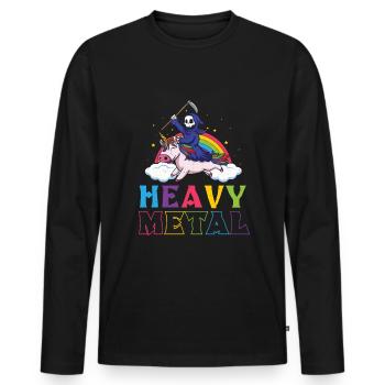 Metal Heavy Music Unicorn Skeleton Grim Rock Heavy - T-shirt manches longues Premium bio Homme - noir - Devant - Nico (187cm)