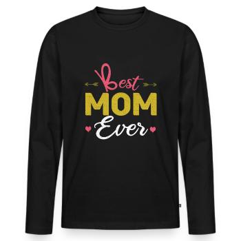 Liebe Mama Mama Beste Mama Alles Gute zum Muttertag - Männer Premium Bio Langarmshirt - Schwarz - Vorne - Nico (187cm)