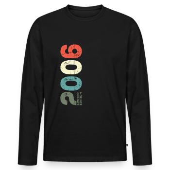 Depuis 2006 Année 2006 Rétro 2006 Millésime 2006 - T-shirt manches longues Premium bio Homme - noir - Devant - Nico (187cm)