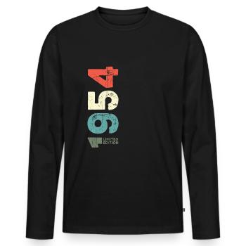 Since 1954 Year 1954 Retro 1954 Vintage 1954 - Men's Premium Organic Long Sleeve Shirt - black - Front - Nico (187cm)