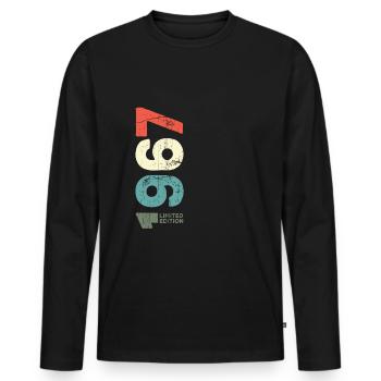 Depuis 1967 Année 1967 Rétro 1967 Millésime 1967 - T-shirt manches longues Premium bio Homme - noir - Devant - Nico (187cm)