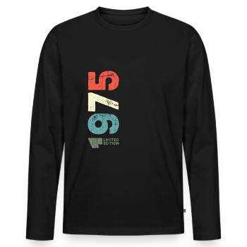 Since 1975 Year 1975 Retro 1975 Vintage 1975 - Men's Premium Organic Long Sleeve Shirt - black - Front - Nico (187cm)