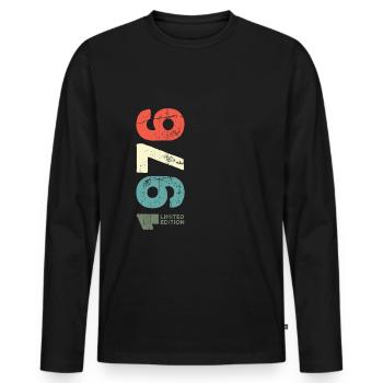 Since 1976 Year 1976 Retro 1976 Vintage 1976 - Men's Premium Organic Long Sleeve Shirt - black - Front - Nico (187cm)