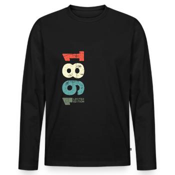 Depuis 1981 Année 1981 Rétro 1981 Millésime 1981 - T-shirt manches longues Premium bio Homme - noir - Devant - Nico (187cm)