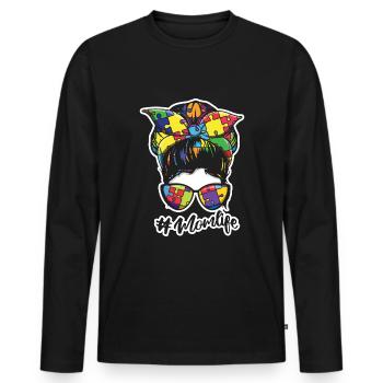 Proud Mom Mommy Puzzle Autism Awareness - T-shirt manches longues Premium bio Homme - noir - Devant - Nico (187cm)