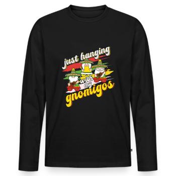 Love Gnomes Funny Taco Happy Cinco De Mayo - Men's Premium Organic Long Sleeve Shirt - black - Front - Nico (187cm)
