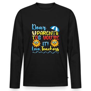 Bye School Out Happy Last Class For Teacher - Men's Premium Organic Long Sleeve Shirt - black - Front - Nico (187cm)