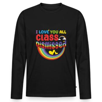 Bye School Out Happy Last Class Dismissed Teacher - Men's Premium Organic Long Sleeve Shirt - black - Front - Nico (187cm)