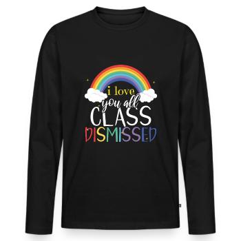 Bye School Happy Last Class Dismissed Love Teacher - Men's Premium Organic Long Sleeve Shirt - black - Front - Nico (187cm)