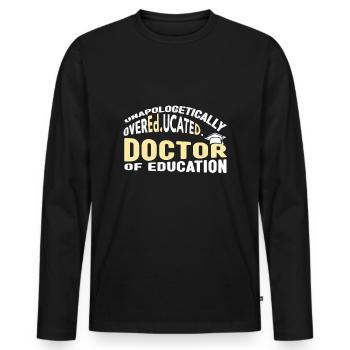 2023 Doctorat diplômé en doctorat - T-shirt manches longues Premium bio Homme - noir - Devant - Nico (187cm)