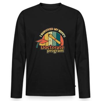 Lustiger Doktor Doktor Absolvent Doktor Absolvent - Männer Premium Bio Langarmshirt - Schwarz - Vorne - Nico (187cm)