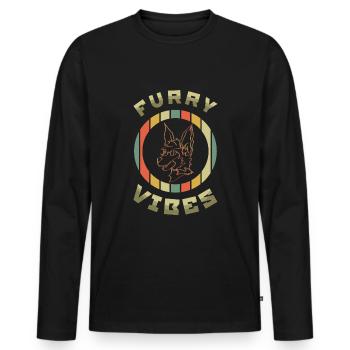 Stolzer pelziger Schwanz Ohr pelzige Vibes Retro Cosplay - Männer Premium Bio Langarmshirt - Schwarz - Vorne - Nico (187cm)